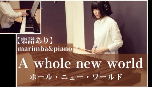 ディズニー映画アラジンより「A Whole New World」のマリンバ&ピアノの楽譜販売が始まりました！